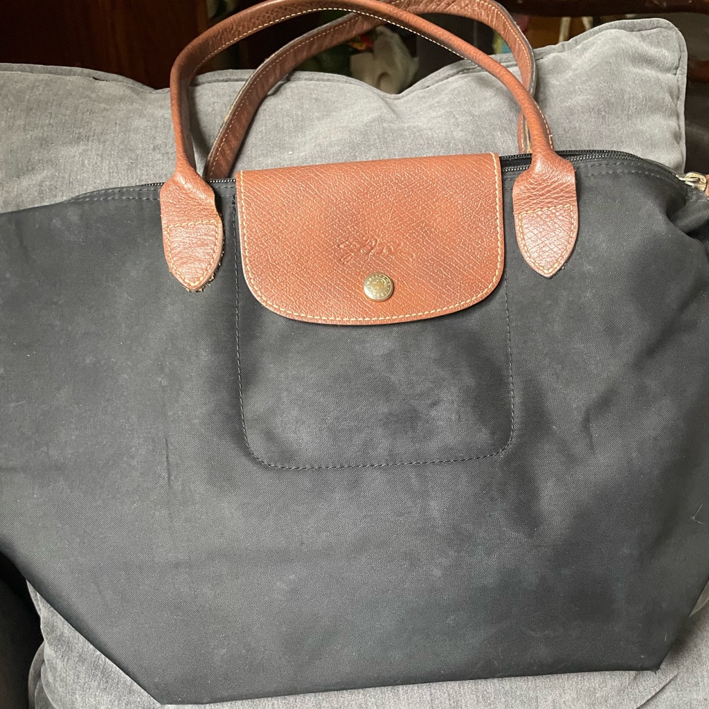 Black And Brown Longchamp Tote Bag